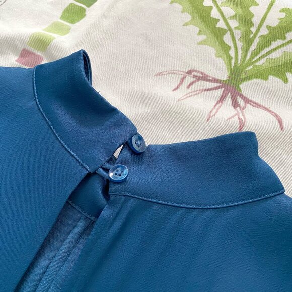 Aritzia Sunday Best ILSA DRESS Satin Blue Size 0 - Picture 5 of 11